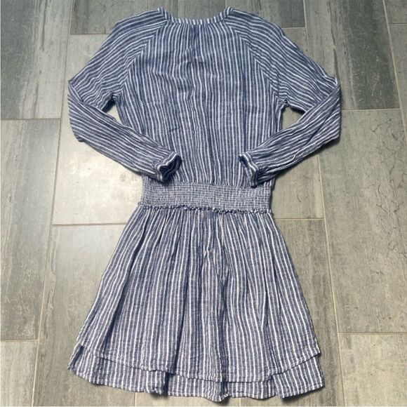 Rails Jasmine Linen Blend Drop Elastic Waist Dress Tibet Stripe Size small - Picture 6 of 10